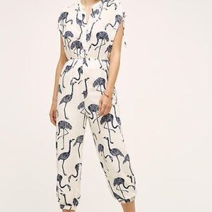 EUC Corey Lynn Calter flamingo-print jumpsuit, S